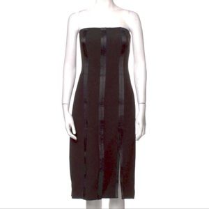 DVF black strapless bodycon dress with corset inside